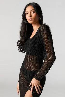 Fishnet Cropped Shrug