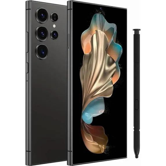 24 Ultra,5G Unlocked Cell Phone,8+256GB Memory Android Phone, 120Hz, 108MP Zoom Camera, Android 14 Smartphone, Built-in G Pen, 6.8“ HD Screen,6800mAh Battery Life, Dual SIM/Face ID/GPS