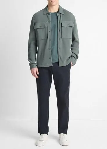 Chunky Waffle Cotton-Blend Shirt Jacket