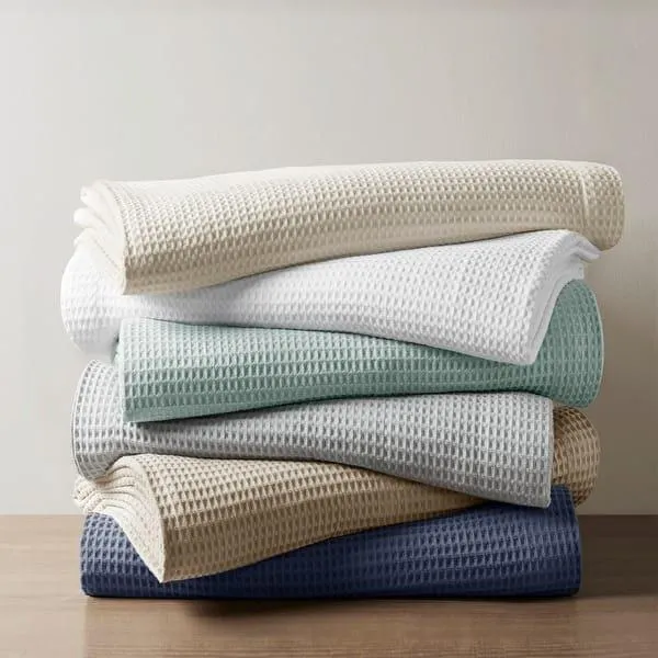 Madison Park Waffle Weave Cotton Blanket