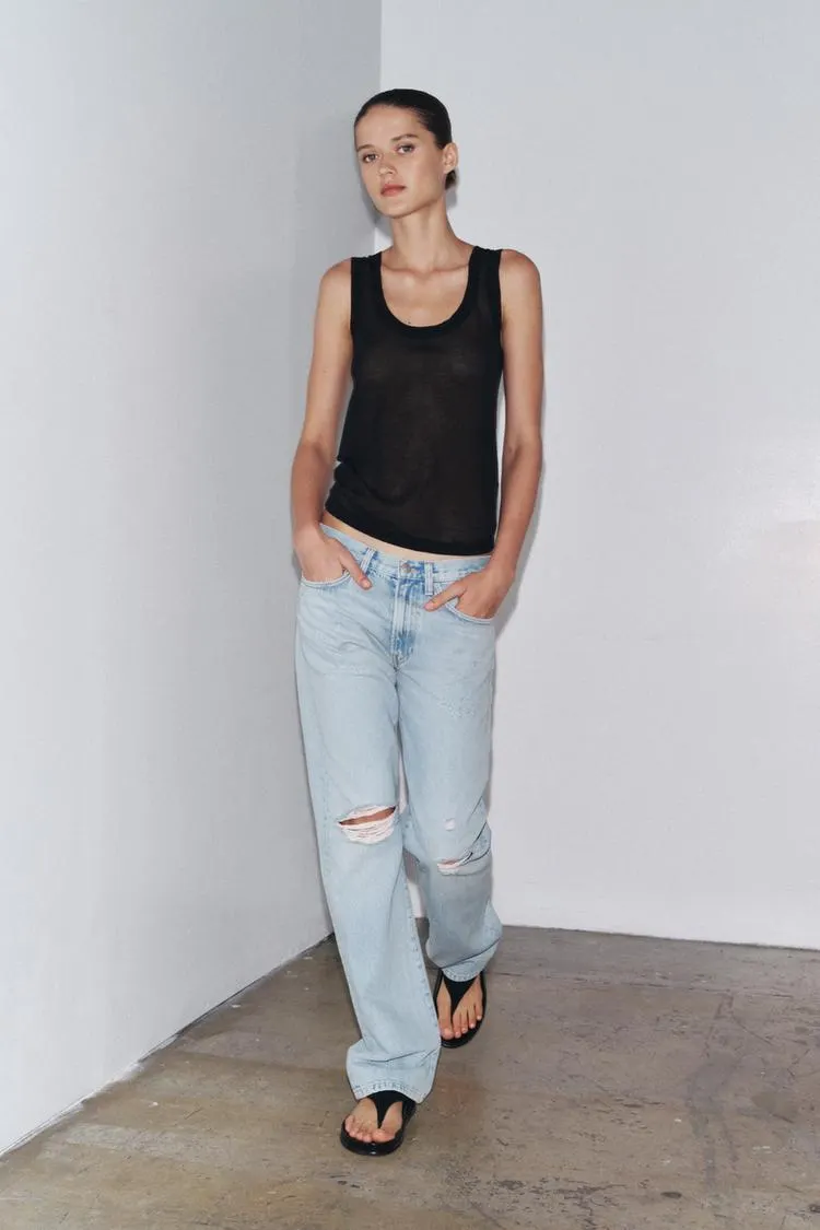 ZW COLLECTION MID-RISE STRAIGHT JEANS