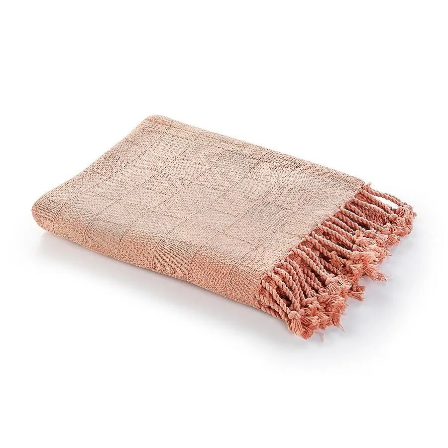 LR Home Coral Pink 50-in x 60-in Cotton Throw