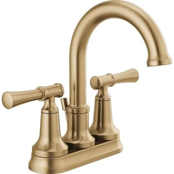 Chamberlain Gold 4 in. Centerset Double-Handle Bathroom Faucet in Champagne Bronze