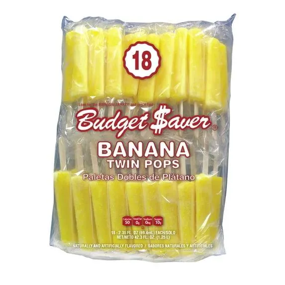 Budget Saver Twin Pops Banana, 18 Count