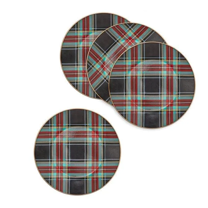 Tartan Black Dinner Plate, Set of 4