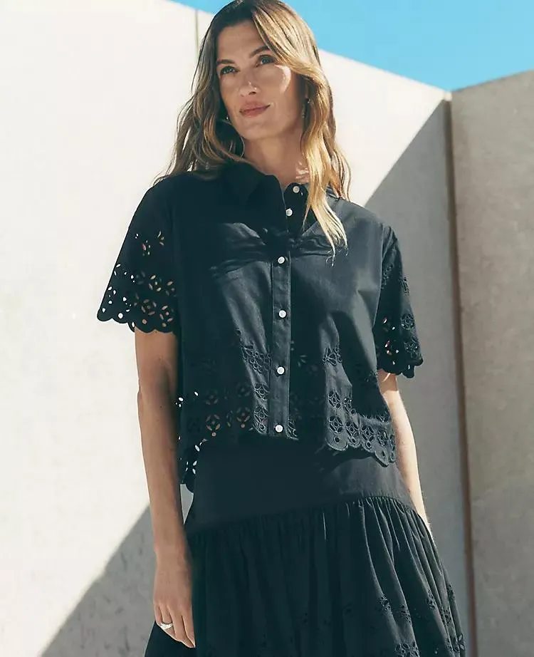 Eyelet Modern Blouse