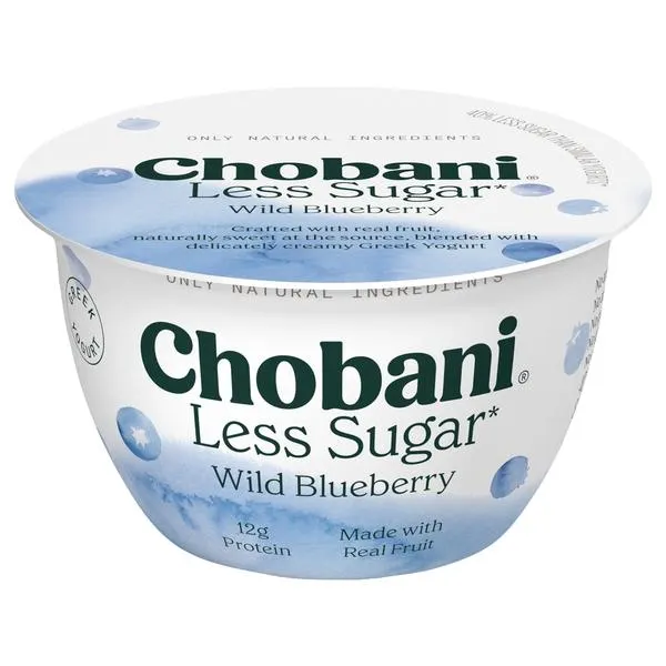 Chobani Yogurt, Greek, Less Sugar, Reduced Fat, Wild Blueberry