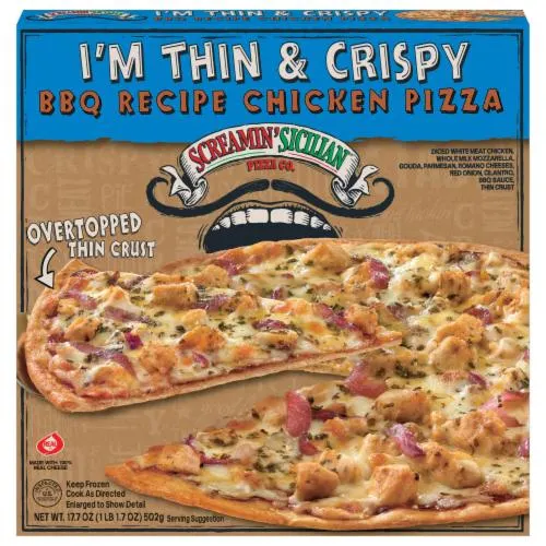 Screamin Sicilian BBQ Chicken Thin Crust Frozen Pizza