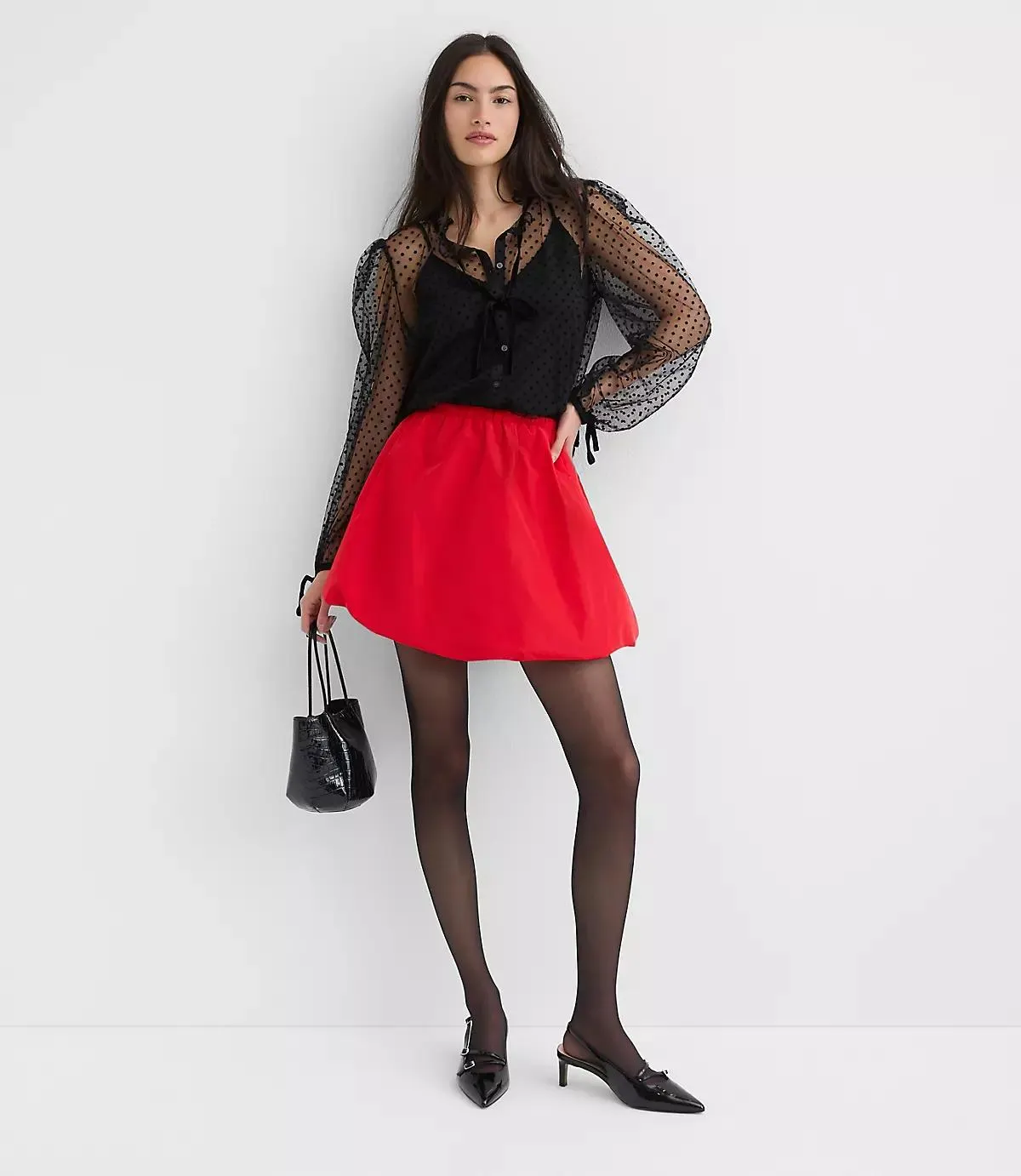 Taffeta Bubble Mini Pocket Skirt