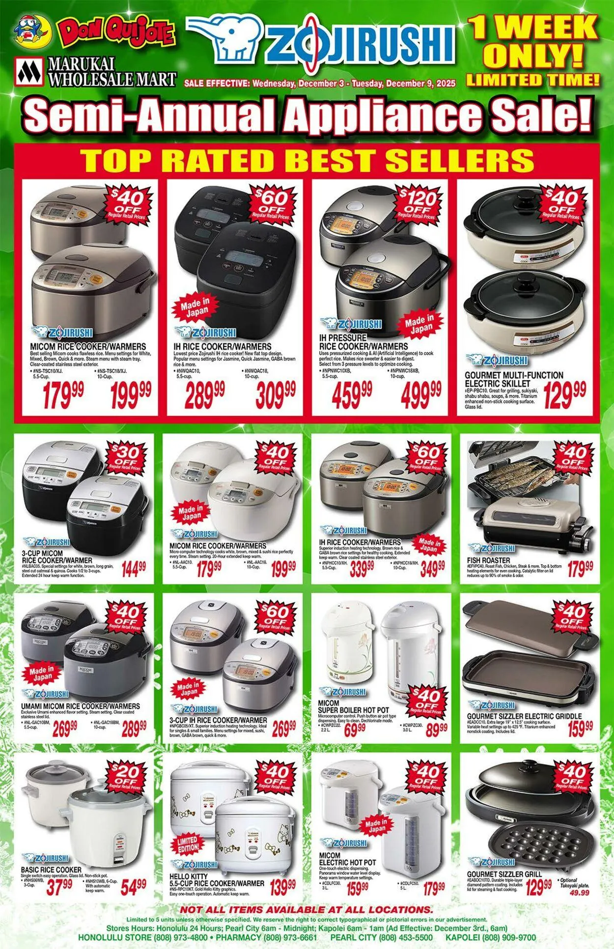 Weekly ad Don Quijote Hawaii from December 3 to December 9 2025 - Page 1