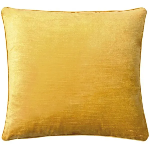 Gillmore Yellow Velvet Throw Pillow, 18"