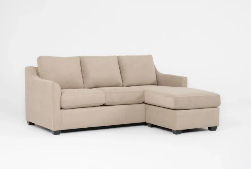 Porthos II Sand 80" Sofa WithReversible Chaise