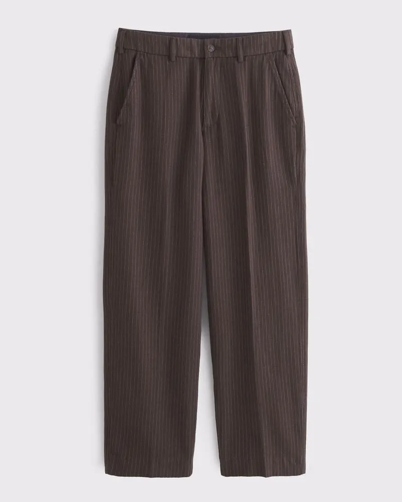 Baggy Tailored Linen-Blend Trouser