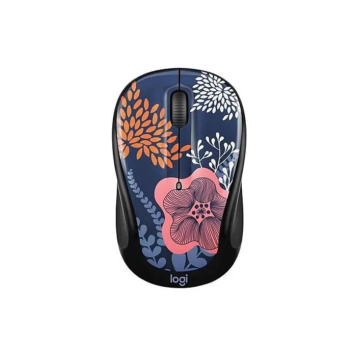 Logitech M317 Design Collection Limited Edition Forest Floral Wireless Ambidextrous Optical USB Mouse (910-006552)