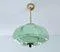 Art Deco Pendant Light in Green Marble Glass, 1930s