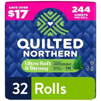 Quilted Northern Ultra Soft & Strong 2-Ply Toilet Paper, Septic Safe 244 sheets/roll, 32 rolls