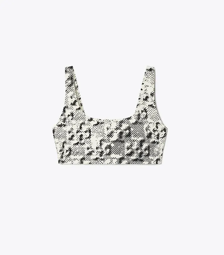 PRINTED SCOOP-BACK BRA