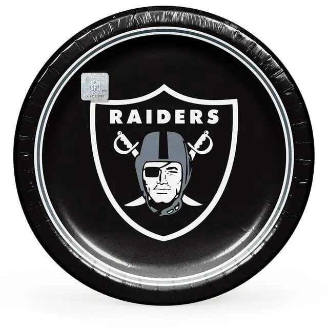 Las Vegas Raiders NFL Round Paper Plates, 10", 85 ct.