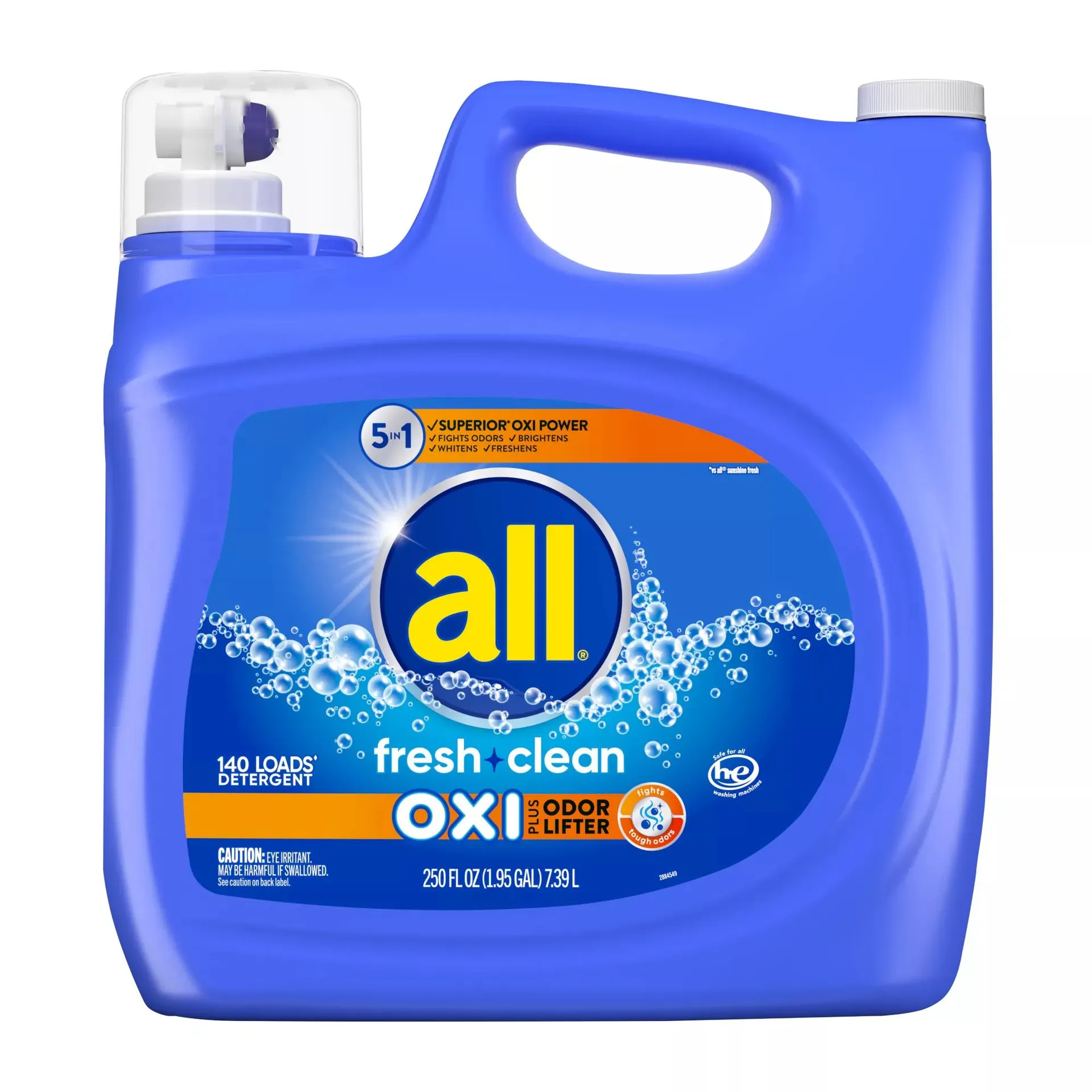 all Fresh Clean Oxi plus Odor Lifter Liquid Laundry Detergent, 250 oz.