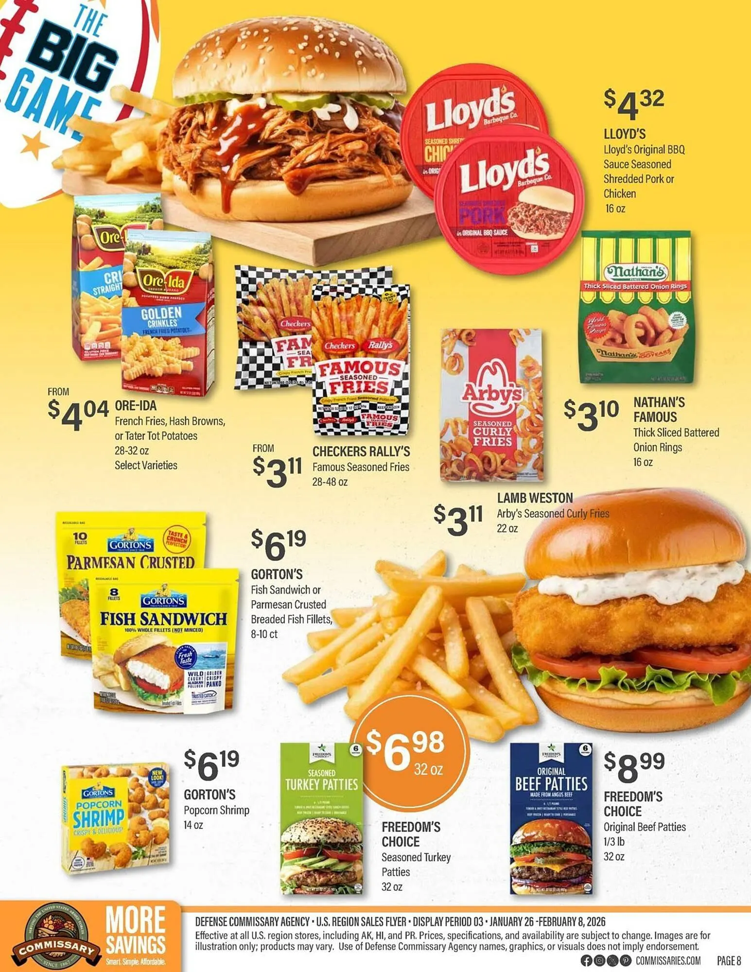 Weekly promotion Commissary weekly ad spanning from January 26 to February 8 2026 - Page 8 for Catalogue 365