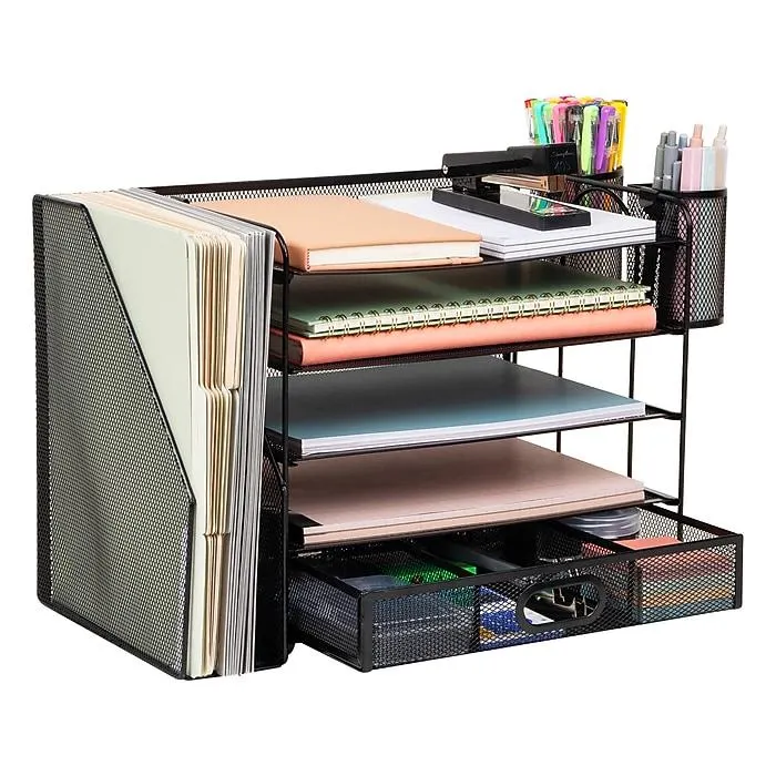 Mind Reader 3-Tier Metal Desk Organizer,