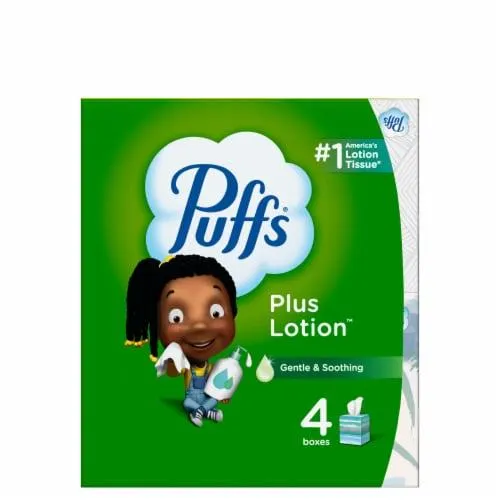 Puffs Plus Lotion Mega Cube Facial Tissue