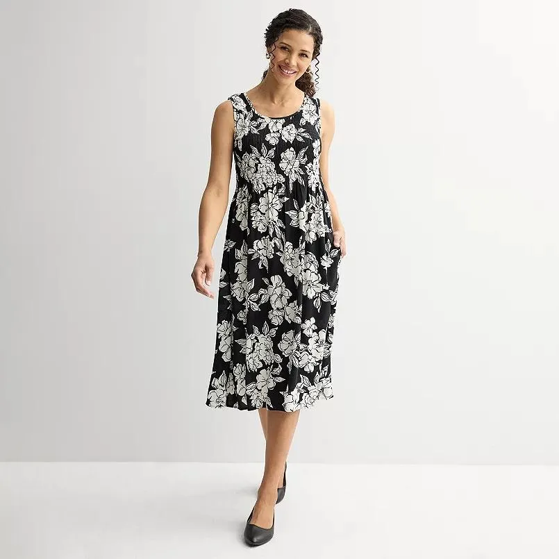 Women's Croft & Barrow® Smocked Midi Dress