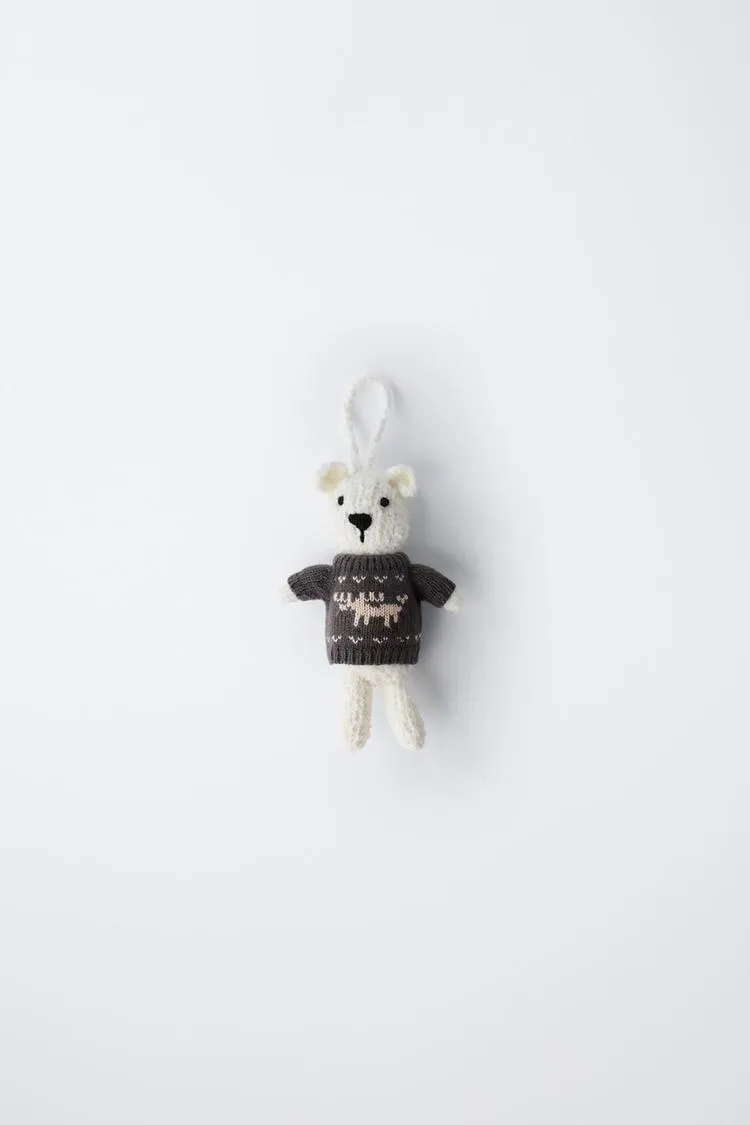KNITTED BEAR ORNAMENT