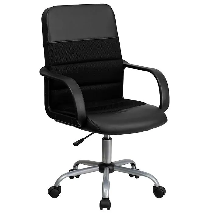 Flash Furniture Manor Ergonomic LeatherSoft/Mesh Swivel Mid-Back Task Office Chair,