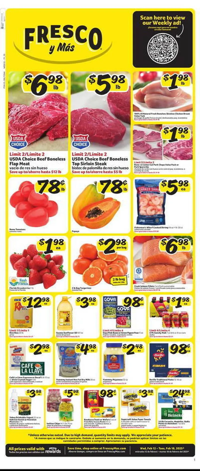 Weekly ad Fresco y Más Weekly Ad from February 12 to February 18 2025 - Page 1