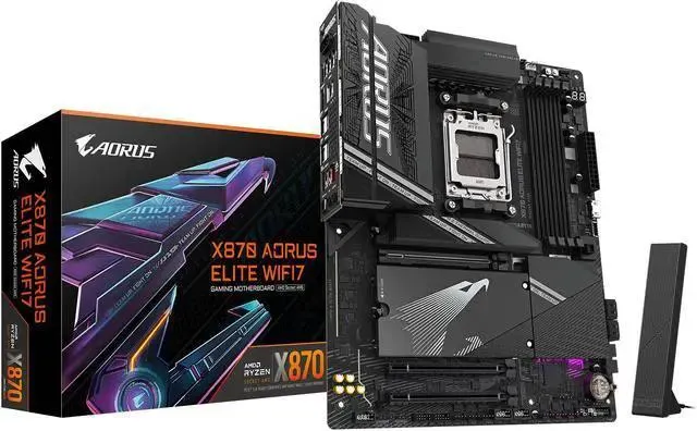 GIGABYTE X870 AORUS ELITE WIFI7 AM5 LGA 1718, ATX, DDR5, 4x M.2, PCIe 5.0, USB4, Wi-Fi 7, 2.5GbE LAN, EZ-Latch, 5-Year Warranty