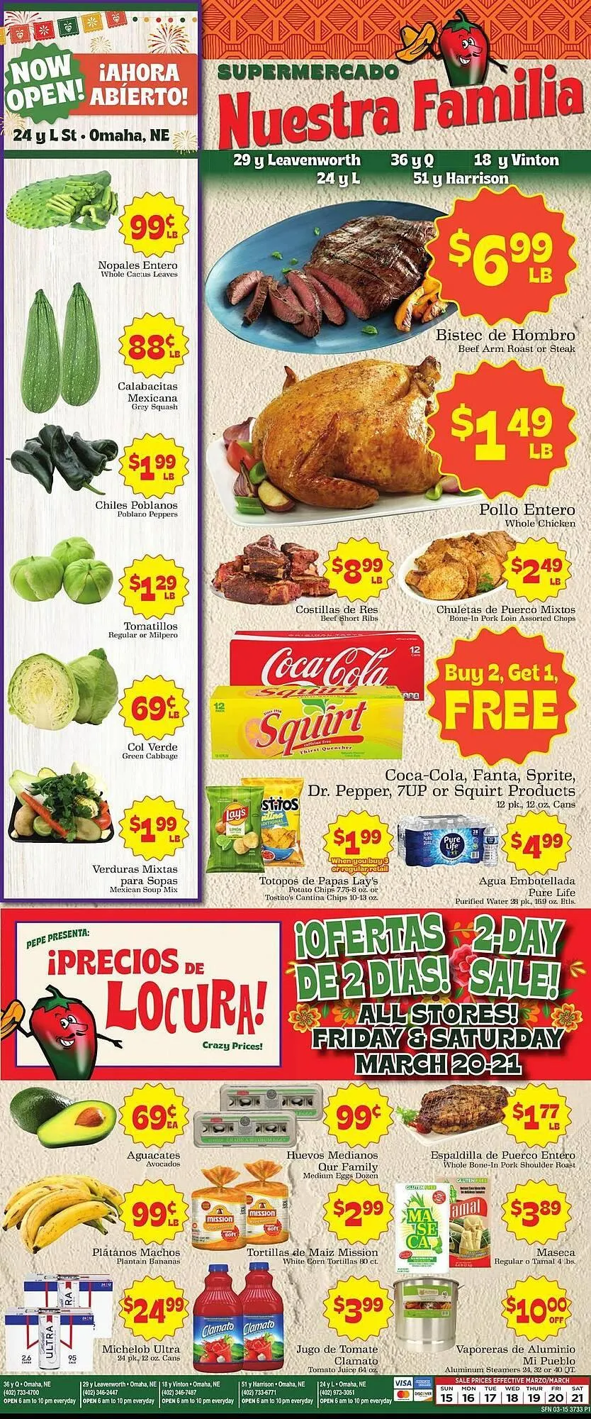 Weekly ad Supermercado Nuestra Familia weekly ad from March 15 to March 21 2026 - Page 1