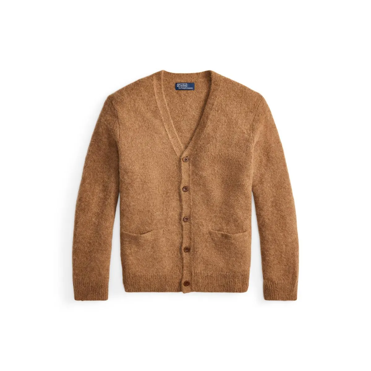 Suede-Patch Wool-Blend Cardigan