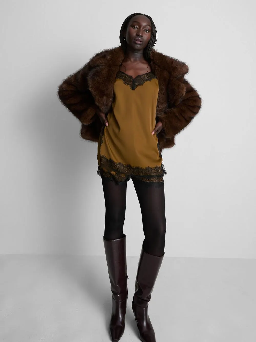 Satin Lace Trim Cami