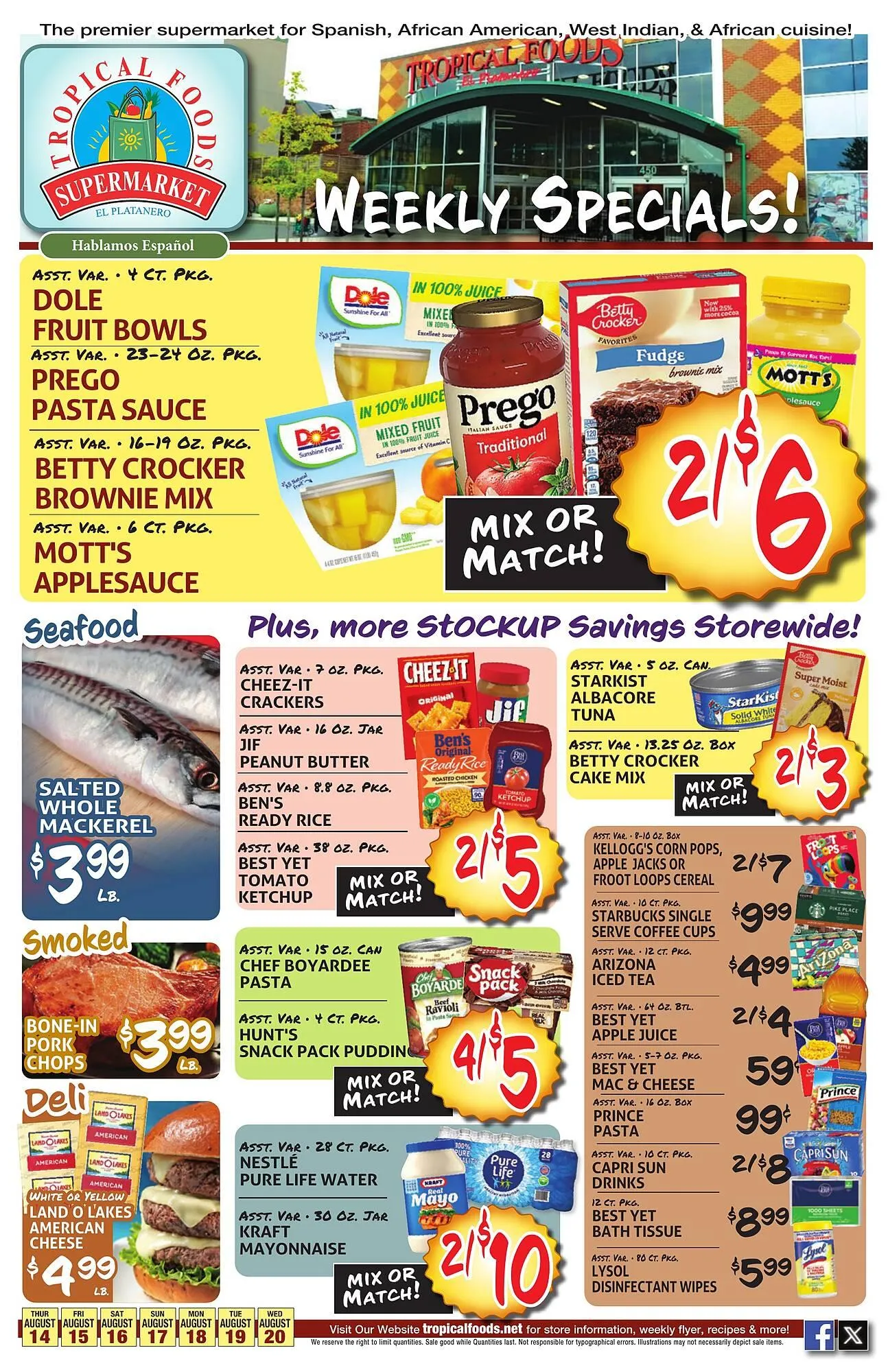 Weekly ad Tropical Foods Supermarket Weekly Ad from August 14 to August 20 2025 - Page 1