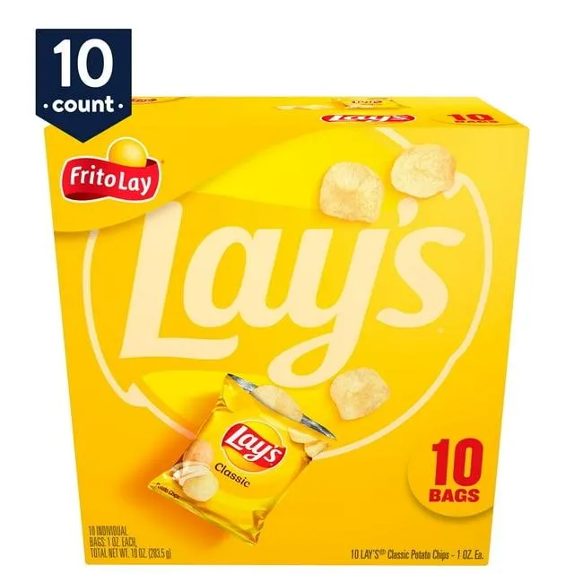 Lay's Potato Chips Classic 1 oz, 10 Count