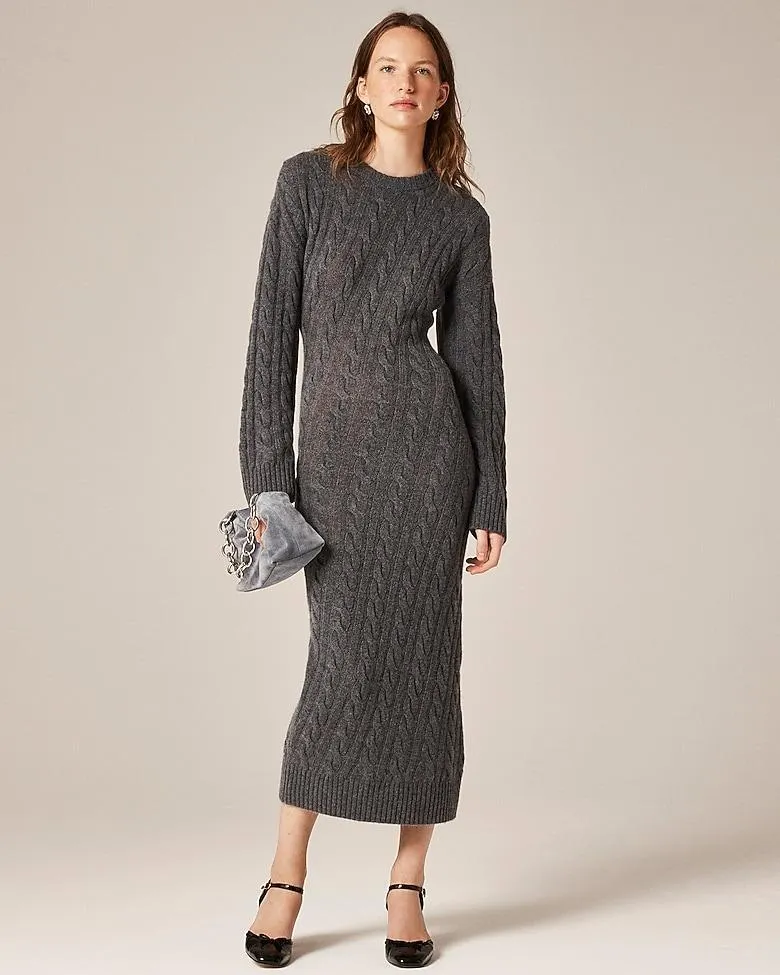 Collection cashmere twisted cable-knit sweater-dress