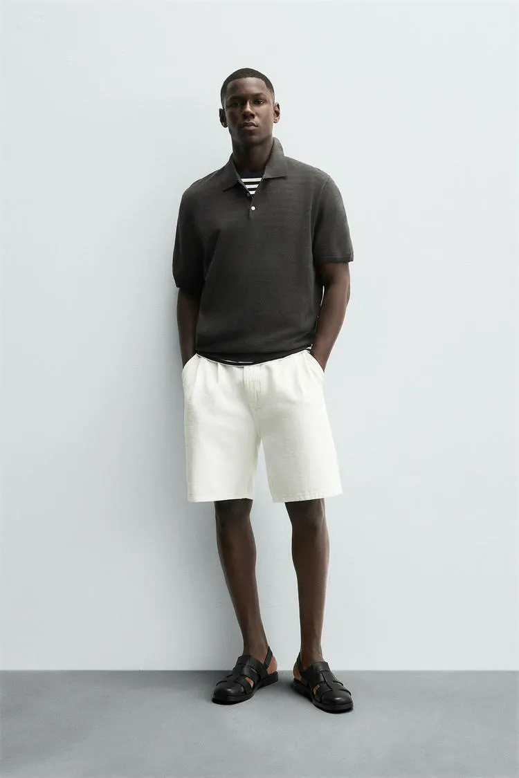 TEXTURED KNIT POLO SHIRT