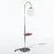 Bauhaus Chrome Floor Lamp with Red Table, 1930s