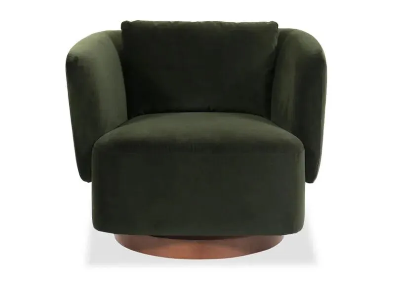 Velvet Swivel Chair - Falkirk Military Green