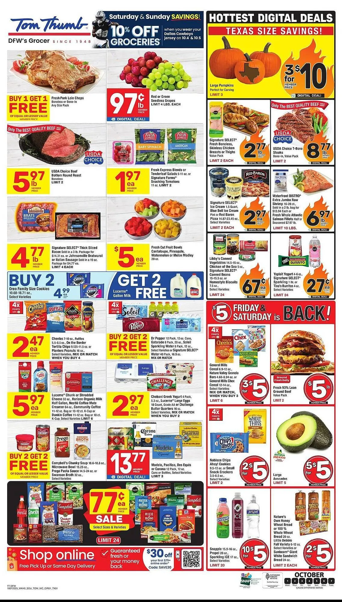 Weekly ad Tom Thumb weekly ad from October 1 to October 7 2025 - Page 1