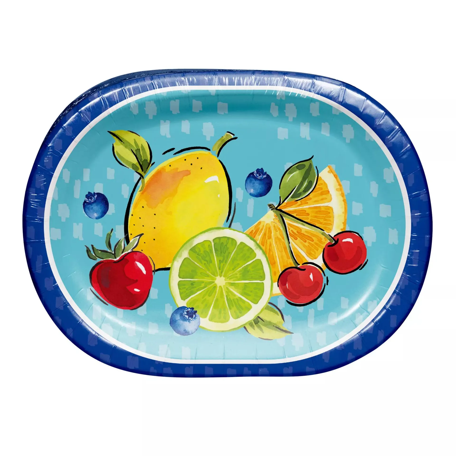 Berkley Jensen Summer Oval Paper Plates, 50 ct.