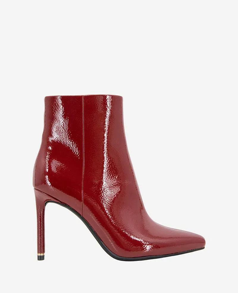 Quincy Patent Heel Ankle Bootie - RIO RED BLACK PATENT