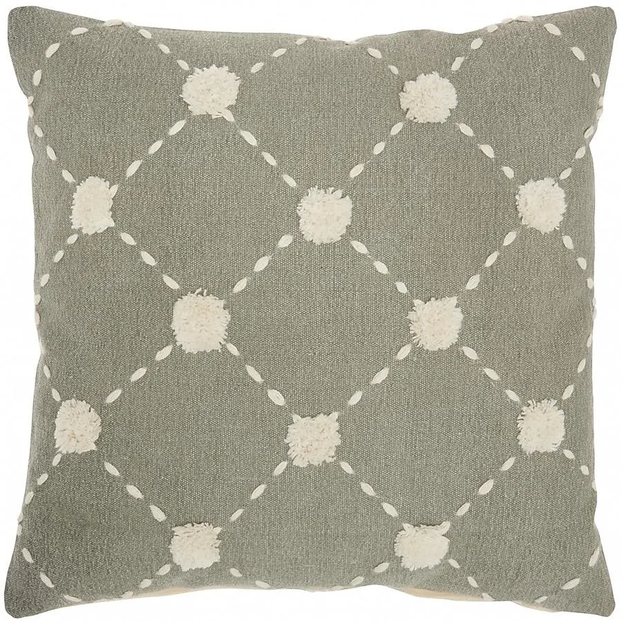HomeRoots 20-in x 20-in Sage Square Indoor Decorative Pillow