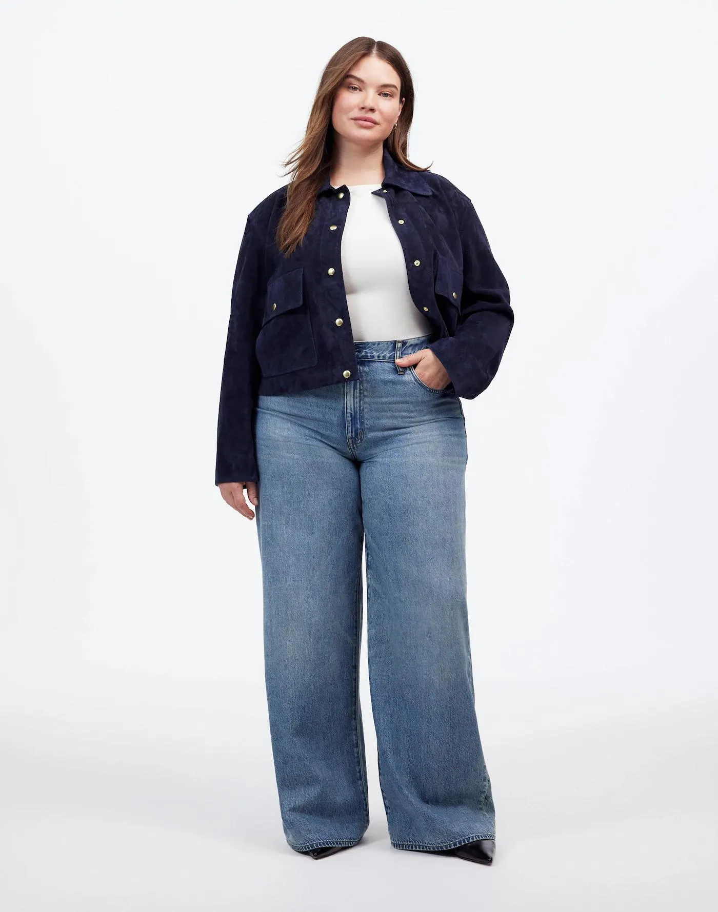 Plus Superwide-Leg Jeans in Billings Wash