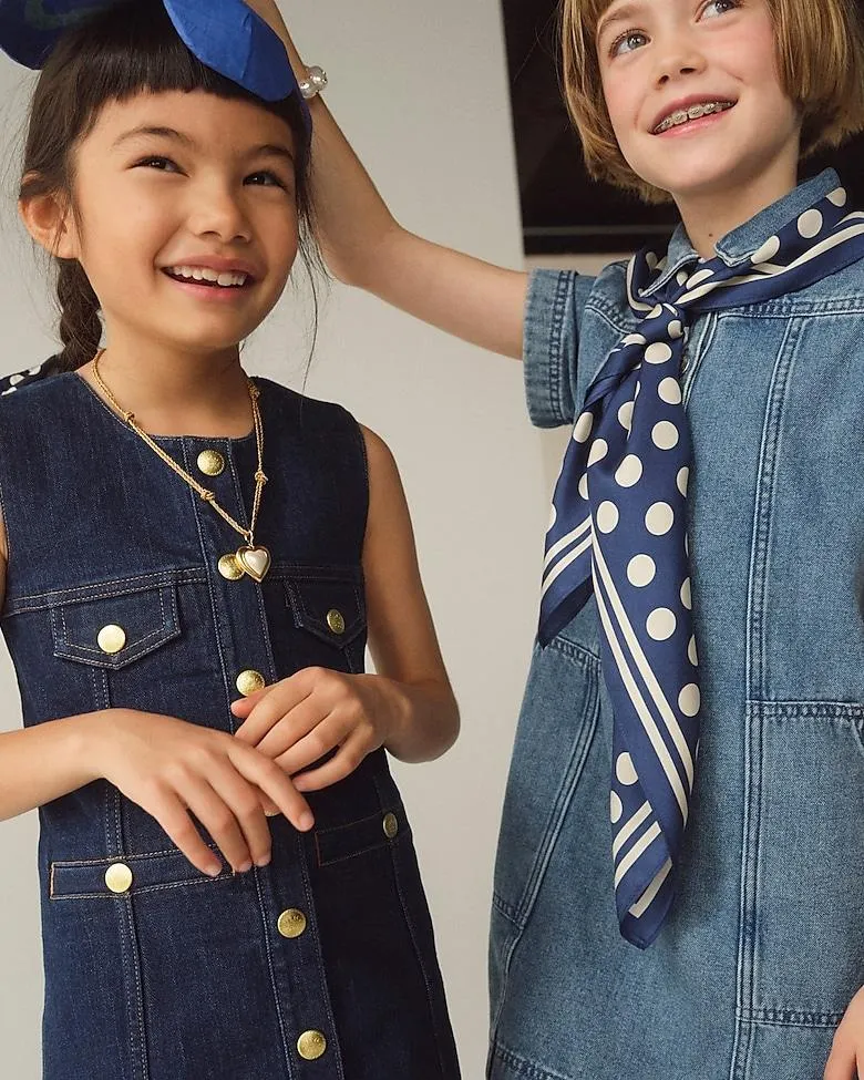 Girls' denim shift dress