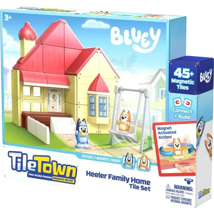 Tile Town Bluey Heeler Home Magnetic Tiles Playset