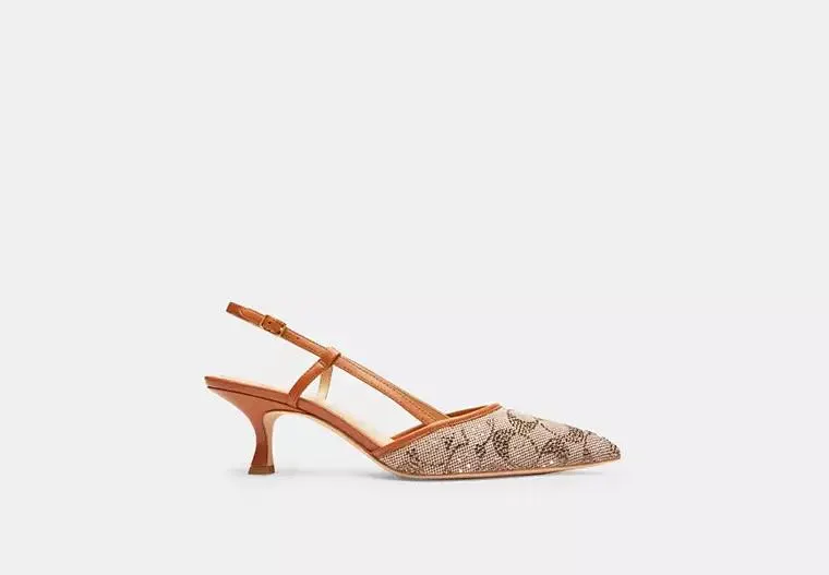 Rosie Slingback In Crystal Signature Jacquard
