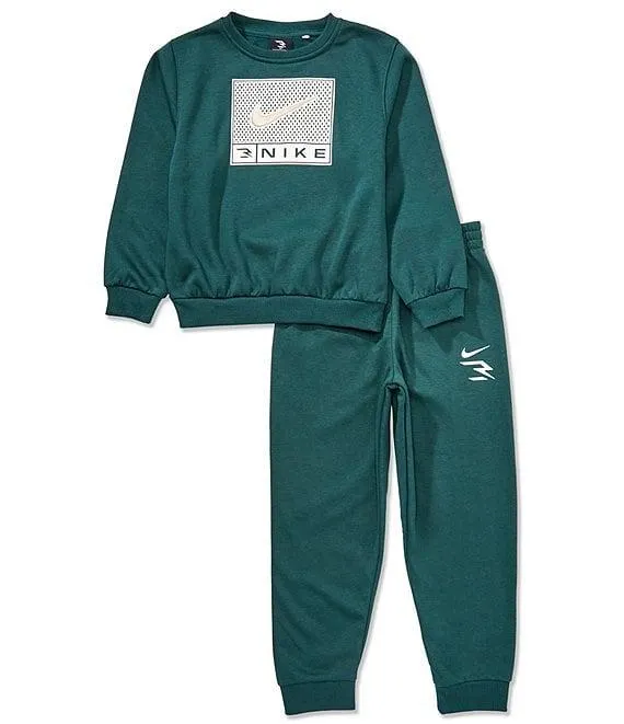 3BRAND by Russell Wilson Boys Long-Sleeve Logo Fleece Sweatshirt & Jogger Pants Set