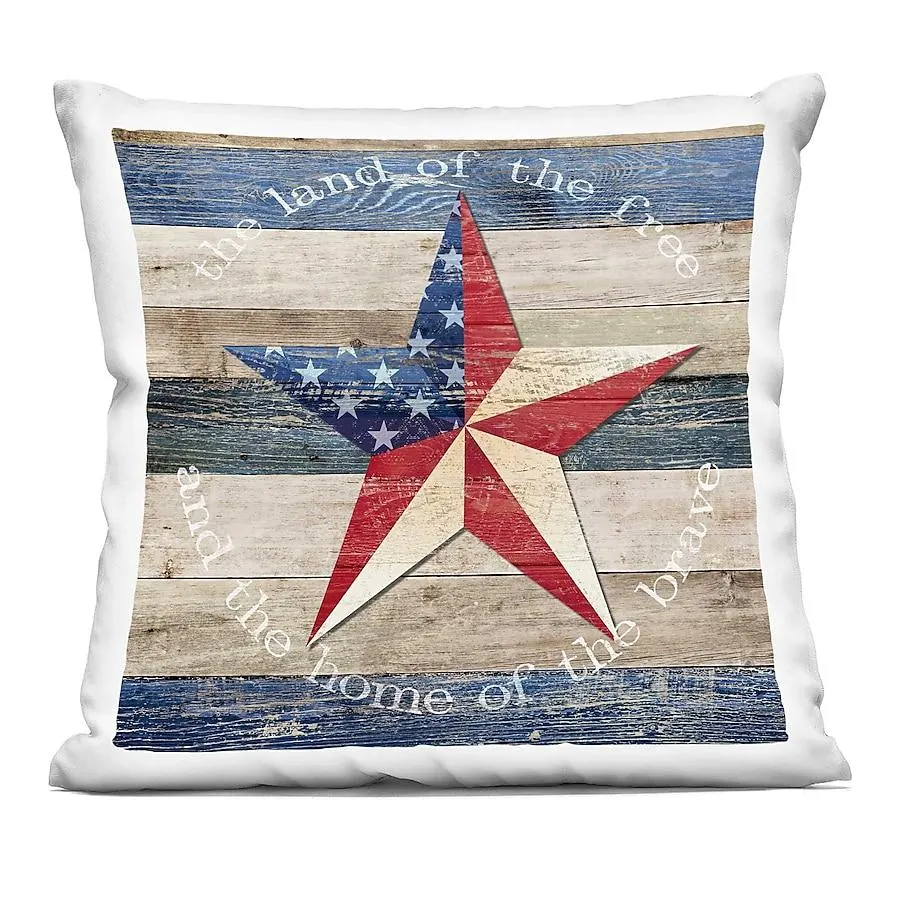 Stupell Industries Patriotic Star and Phrase Decorative Printed Pillow Design by Susan Arnot